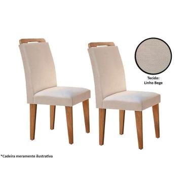 Imagem de Cadeira Sala de Jantar Athenas Kit 2 Un Imbuia/Bege Turim - Rufato