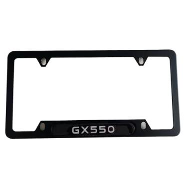 Imagem de AJSDFGSH 1 peça capa de moldura para placa de carro GX550 aço inoxidável caminhão acessórios preto, SHFG24