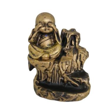 Imagem de Escultura Buda Incensário Esotérico Cego 10 cm
