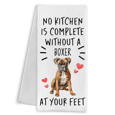 Imagem de Qpenm Toalhas de cozinha engraçadas para cães, presentes de cachorro boxer para mulheres, homens, toalhas de chá, amantes de cães, mãe, pai, dono, presentes, toalha de mão decorativa para cozinha, 40