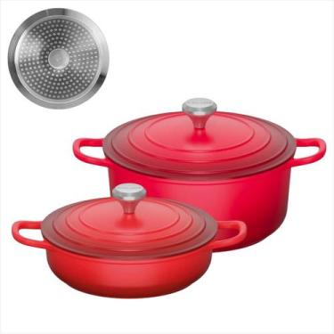 Imagem de Conjunto de 2 Panelas Caçarola Amalfi Revestimento Cerâmico Antiaderen