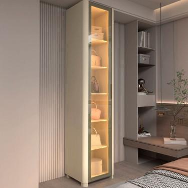 Imagem de Guarda-Roupa Modulado Innova 1 Porta com Vidro e Led 100% Mdf Off White - Gelius