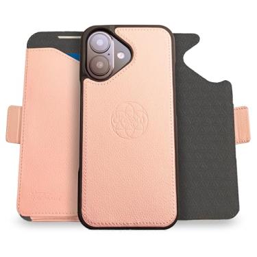 Imagem de Dreem for iPhone 17 Case Wallet, Revolutionary Phone Stand, Vegan Leather, MagSafe-Fit, Magnetic Detachable Flip Cover, RFID Blocking Card Holder, Gift-Box [Fibonacci:Powder Pink]