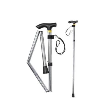 Imagem de Bengala de Alumínio Ajustável 90cm (Cobre), Dobrável, Antiderrapante, Leve, Ergonômica, Apoio para Idosos, Caminhada Segura