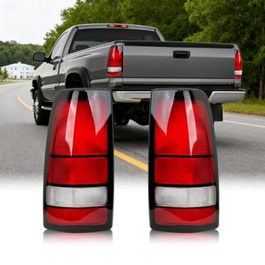 Imagem de Aritoxy Caixa de luzes traseiras adequada para Chevy Silverado 1999-2002 1500 2500 3500 99-06 GMC Sierra, um par de lanternas traseiras, motorista esquerdo e lado direito do passageiro, todas