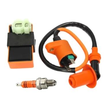 Imagem de Bobina de ignição retificadora de 6 pinos para caixa CDI AC, compatível com motores GY6 de 50cc e 125cc, ciclomotores, scooters, ATVs e karts (vela de ignição).