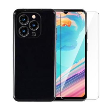 Imagem de WDMYLFTW Capa para Oukitel C3 + película protetora de tela de vidro temperado - Capa protetora de TPU (preta)