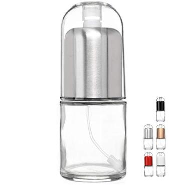 Imagem de CHEFVANTAGE Pulverizador de azeite de oliva e frasco de vidro elegante com filtro sem entupimento e tampa à prova de vazamento - aço inoxidável
