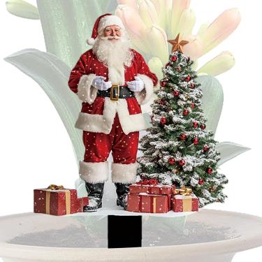 Imagem de Estacas de jardim de Natal,Estacas de jardim de Natal | Estacas de jardim da árvore de Natal do Papai Noel | Decoração impermeável do vaso de flores, estacas do gramado do natal para o quintal do páti