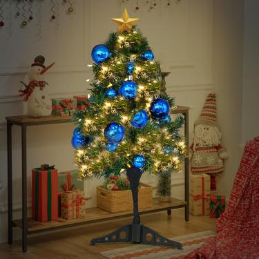 Imagem de Enfeites de bola de Natal de 33 quilates com luzes, decorações de Natal de 2,5 m, 100 LEDs, globo de luzes para ambientes externos, ambientes internos, para enchimento de urna de árvores, flores,