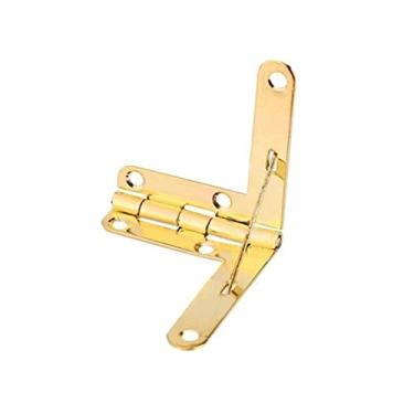 Imagem de 10 pcs 30 * 33mm ângulo caixa de madeira suporta dobradiça para pequenas jóias de madeira case de vinho relógio caixa de madeira YYDFPIIA (Color : Gold)