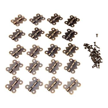 Imagem de 20 pcs Antique Bronze Borboleta Armário de Cozinha Dobradiça Jóias Vintage Caixa De Madeira Dobradiças Para Móveis Acessórios 25x20mm YYDFPIIA