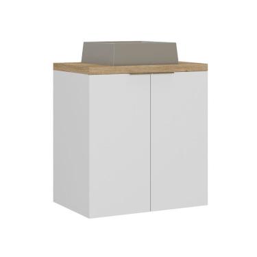 Imagem de Gabinete de Banheiro com Cuba Nature 2 Portas Branco 60 cm