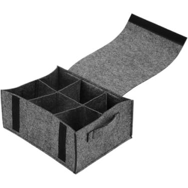 Imagem de Organizador de placas de feltro para copos – Motorhome e acampamento, armazenamento de louça, caravana, campervan e barco, soluções de armário (cinza)