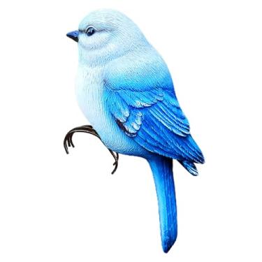 Imagem de Tomotato Estátua de pássaro de jardim, vaso de flores de 17 cm, pássaros abraçados para árvore, figuras de pássaros, modelo de animal para cerca, varanda, pátio, gramado, jardins decorativos, pássaros