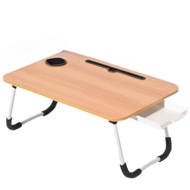 Imagem de Mesa Para Notebook Mesinha Para Computador Portátil Cama Para Estudos Com Gaveta Dobravel(MADEIRA)