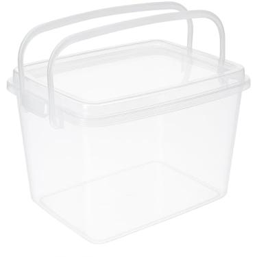 Imagem de Caixa Organizadora Transparente com Alça, Plástico, Retangular, Tampa com Fecho