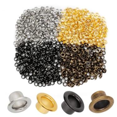 Imagem de Litoexpe Ilhós de identificação de 6 mm, 800 peças de kit de ilhós de metal para reparo de lona, roupas, couro (4 cores)