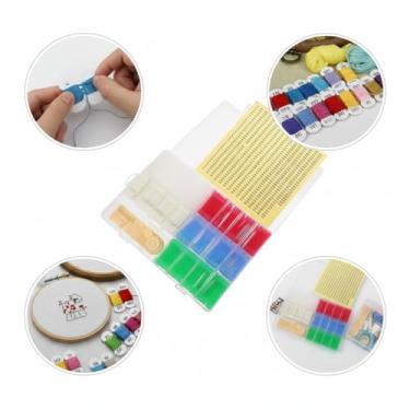 Imagem de Caixa Organizadora Para Fios de Meada com 300 Plaquinhas para organizar + Manivela de enrolar Linhas e Bordado