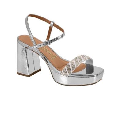 Imagem de Sandalia Vizzano Salto Bloco Ref 6472.215.30827 Prata 40