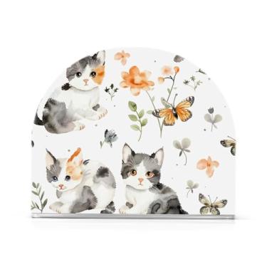 Imagem de Adorável porta-guardanapos de gatos e borboletas para mesas, porta-guardanapos de Halloween para cozinha, porta-guardanapos de mesa, porta-guardanapos de coquetel, porta-guardanapos de papel710