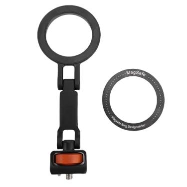 Imagem de Generic Suporte Magnético para tripé para Telefone, Suporte para Telefone Em Liga de Alumínio Com ímã Super Forte N52 e Mecanismo de Amortecimento de Eixo Duplo, Compatível Com