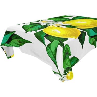 Imagem de Burbuja Toalha de mesa de limão, toalha de mesa quadrada anti-rugas grossa para decoração de jantar, cozinha, festa, 137 x 137 cm