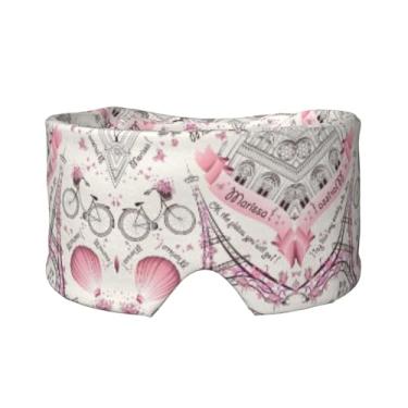 Imagem de Máscara de proteção para olhos e orelhas romântica Paris com estampa de borboleta, respirável, ajustável, blecaute, confortável