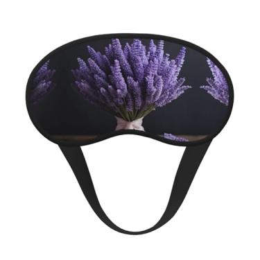 Imagem de Máscara de dormir blackout com estampa de buquê de lavanda máscara de luz macia para dormir meditação, viagem, ioga