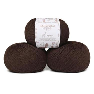 Imagem de Origins - Conjunto de 3 novelos de lã de alpaca 100% bebê (150 gramas) DK Peso feito no Peru Cores naturais (não tingidas), macio celestial, perfeito para tricô e crochê (Cafe Andes, Origins 3 novelos