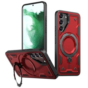 Imagem de SORAKA Capa para Samsung Galaxy S22 Plus com suporte para anel,compatível com MagSafe Capa Samsung Galaxy S22 Plus com placa de metal para suporte magnético para carro Capa que absorve choques