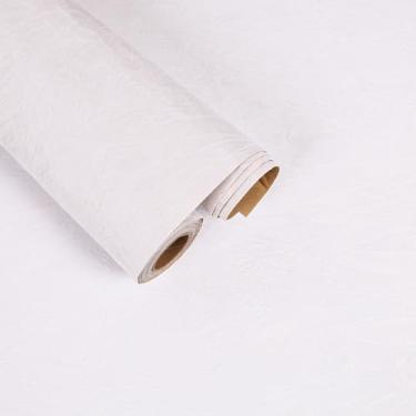 Imagem de FANCYEASY Papel de parede de veludo branco 39,9 cm x 299,7 cm forro de veludo autoadesivo para gaveta de joias, tecido de feltro macio, papel de contato texturizado, descasque e cole papel de parede