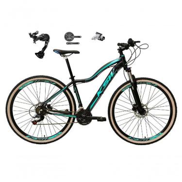 Imagem de Bicicleta Aro 29 Ksw Mwza Feminina Câmbio Shimano Alívio-altus 27v Freio Hidráulico Garfo C-trava preto-Azul Tam: 17