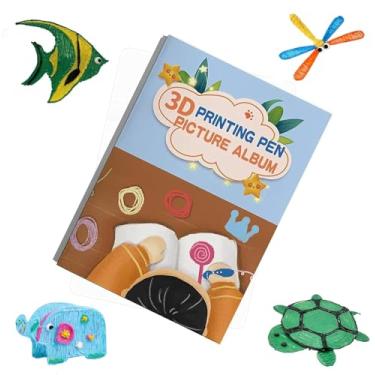 Imagem de Moldes de papel para impressora 3D, estênceis de papel para caneta de impressão 3D, estênceis de papel de caneta 3D, 42 padrões reutilizáveis, modelo de grafite de pintura colorida com placa