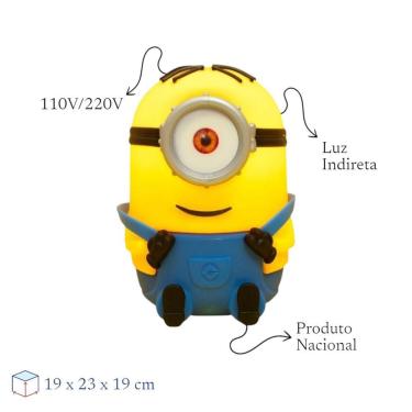 Imagem de Luminária 3d Minion Stuart Bivolt Oficial Universal Decoração Infantil