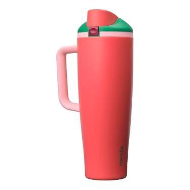 Imagem de Owala Copo FreeSip - Aço inoxidável - 1,134 g - Campos de morango verde/vermelho