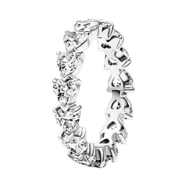 Imagem de Anel Em Forma De Coração Com Pedra Vermelha Em Prata Esterlina 925 Cor