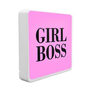 Imagem de Luminária Box Slim “Girl Boss” – LED Decorativo com Alimentação USB e Design Motivacional!