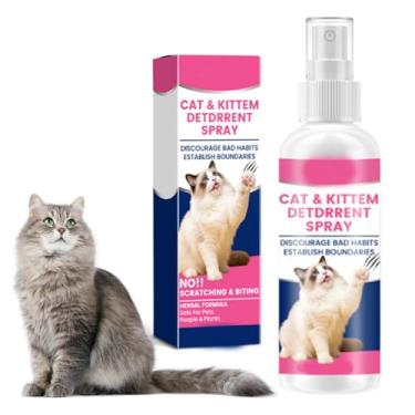 Imagem de Olsdeeool Spray dissuasor para gatos, spray repelente natural de 200 ml, antiarranhões para móveis, sofás, tapetes, cortinas, plantas, ambientes internos e externos, mantém os gatos longe