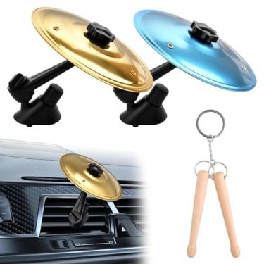 Imagem de GOLD DEER 2 peças de pratos de carro para saída de ar, prato de acidente de carro, mini pratos de bateria para amantes de música, acessório de veículo compacto de ajuste universal, adequado para todos