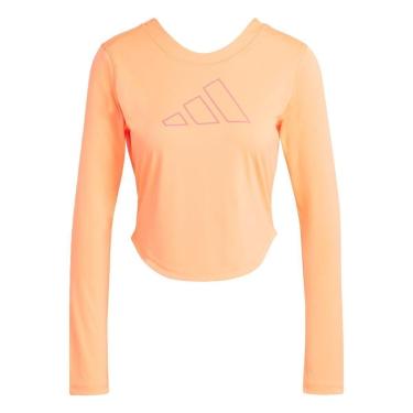 Imagem de Camiseta Manga Longa Treino Hyperbright-Laranja Adidas-Feminino