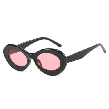 Imagem de Óculos de Sol Ovais com Armação Grossa em Cores Vibrantes, Proteção UV400, para Homens e Mulheres, Ideais para Esportes ao Ar Livre, Corrida e Ciclismo, nas Cores Preto e Rosa.
