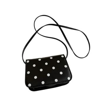 Imagem de MakeMeChic Bolsas de ombro femininas de couro PU Y2K com alça única de bolinhas, Preto, One Size, Macio
