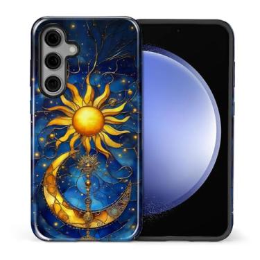 Imagem de Zhhoya Capa para Samsung Galaxy S25, capa de telefone com estampa de vitral celestial à prova de choque híbrida de 2 camadas de proteção rígida para meninas, mulheres, meninos e homens