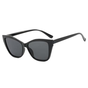 Imagem de Óculos de Sol Feminino e Masculino Candy Colors Gradient Cat Eye com Proteção UV400 para Esportes ao Ar Livre, Corrida e Ciclismo, Preto e Cinza