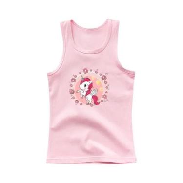 Imagem de Camiseta Regata Sem Mangas Para Meninas Com Estampa De Unicórnio Kawai