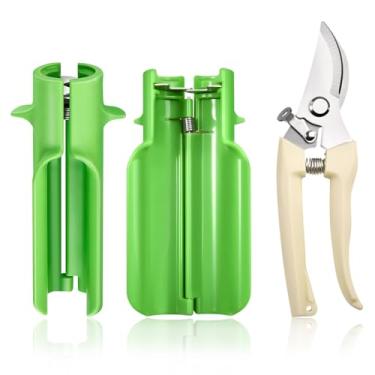 Imagem de Conjunto de removedor de espinhos de rosa, 2 peças, ferramenta de decapador de espinhos e tesoura de jardinagem curva, remoção de folhas para florista profissional, casa, loja, jardinagem, arranjos