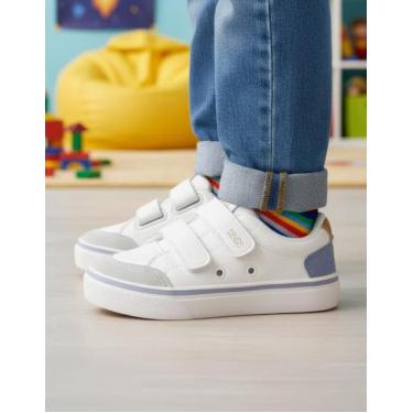Imagem de Tênis Infantil Básico Klin Freestyle Mini 260059000, Branco, Azul, 29
