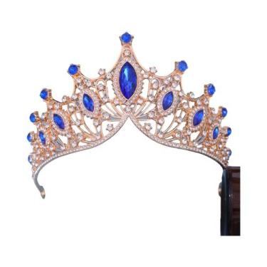 Imagem de 1pc noiva strass coroa tiara barroco atmosfera de luxo liga coroa fest