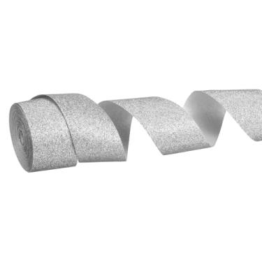 Imagem de PATIKIL Rolo de fita de glitter metálico, 2,5 cm x 10 metros, fita brilhante de um lado, rolos de tecido de embrulho de presente para artesanato faça você mesmo, buquê de casamento, decoração de Natal